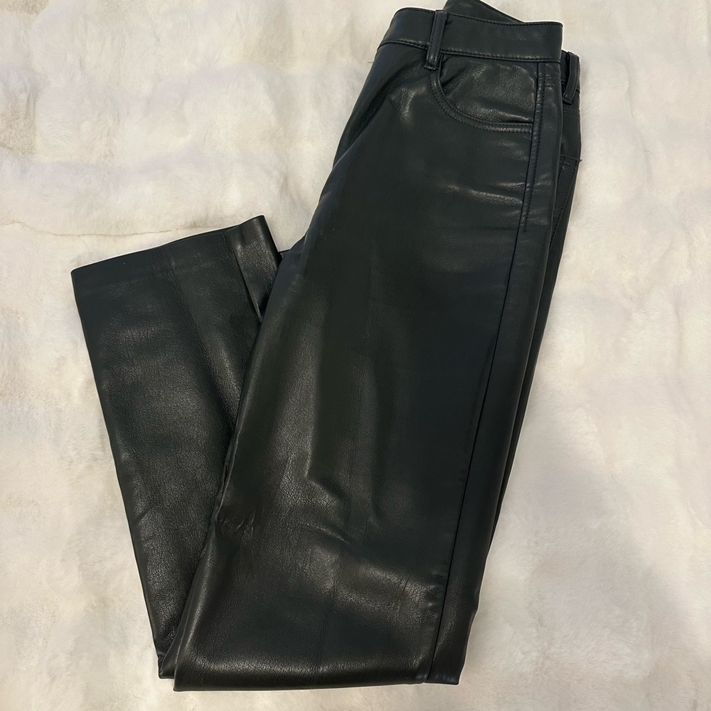 Dark Green Leather Pants